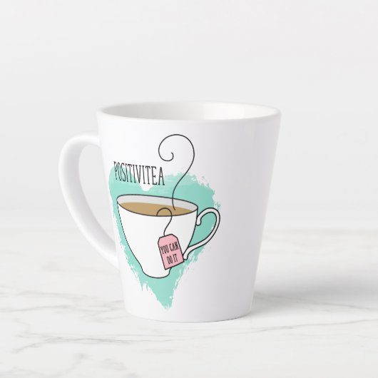 Cute Positivitea Gift for Tea Lovers Latte Mok (Linkerhoek)