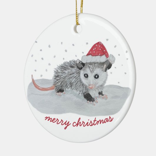 Cute Possum kerstversiering Keramisch Ornament (Links)