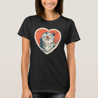 Cute Possum Liefde Hart Voor Opossum  Ondersteunin T-shirt