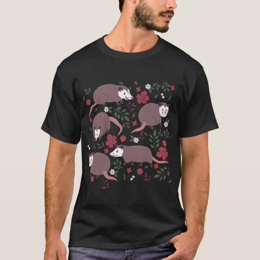 Cute Possum Strawberry Wild Animal KerstFamil T-shirt (Voorkant)