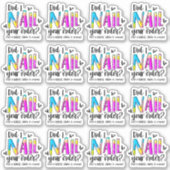 Cute Post a Nailfie Review Acrylic Nail Business Sticker (Voorkant)