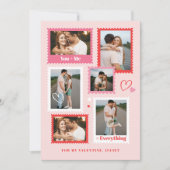Cute Postage Stamp Photo Collage Hearts Valentine Feestdagenkaart (Voorkant)