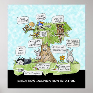 Cute-Poster van het aanmaakstation Poster