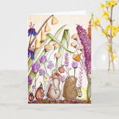 Cute Postkaart Dieren Parade Kaart (Gele Bloem)