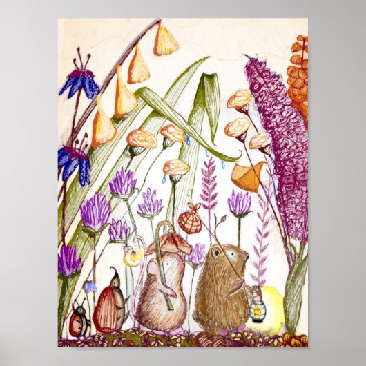 Cute Postkaart Dieren Parade Poster (Voorkant)
