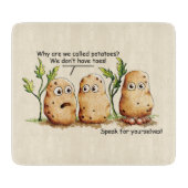 Cute Potates heeft Toes Funny Potato Pun Brown Snijplank (Voorkant)