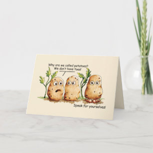 Cute Potates heeft Toes Funny Potato Pun Kaart