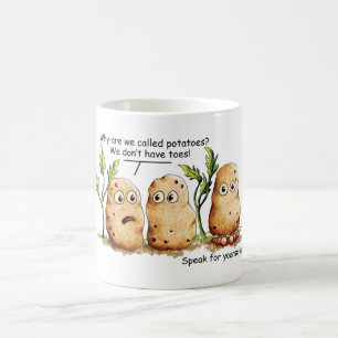 Cute Potates heeft Toes Funny Potato Pun Koffiemok