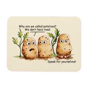 Cute Potates heeft Toes Funny Potato Pun Magneet