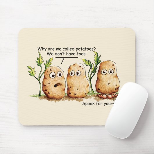 Cute Potates heeft Toes Funny Potato Pun Muismat (Met muis)