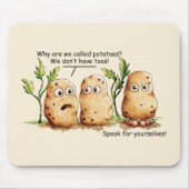 Cute Potates heeft Toes Funny Potato Pun Muismat (Voorkant)