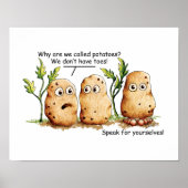 Cute Potates heeft Toes Funny Potato Pun Poster (Voorkant)