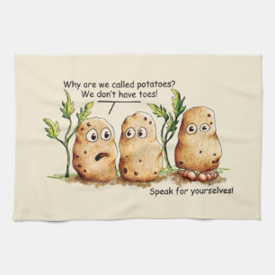 Cute Potates heeft Toes Funny Potato Pun Theedoek