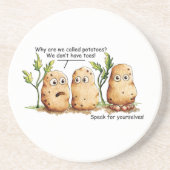 Cute Potates heeft Toes Funny Potato Pun Zandsteen Onderzetter (Voorkant)