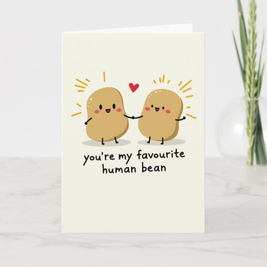 Cute Potato Human Bean Card Kaart (Voorkant)