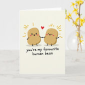 Cute Potato Human Bean Card Kaart (Gele Bloem)