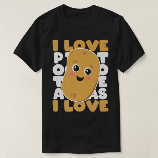 Cute Potato Kawaii Style I Love Potatoes Vegetaria T-shirt (Design voorkant)