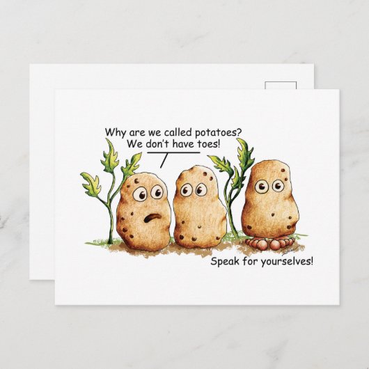 Cute potato Toes Funny Potato Pun Briefkaart (Voorkant / Achterkant)