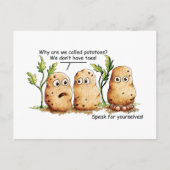 Cute potato Toes Funny Potato Pun Briefkaart (Voorkant)