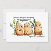 Cute potato Toes Funny Potato Pun Flat Kaart (Voorkant)
