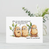 Cute potato Toes Funny Potato Pun Flat Kaart (Staand voorkant)