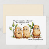 Cute potato Toes Funny Potato Pun Flat Kaart (Voorkant / Achterkant)
