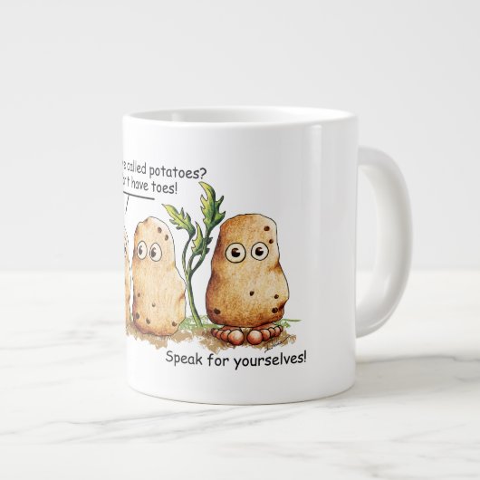 Cute potato Toes Funny Potato Pun  Grote Koffiekop (Voorkant rechts)