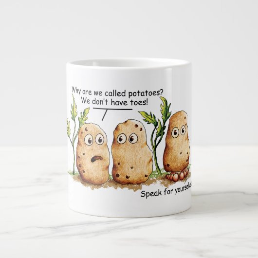 Cute potato Toes Funny Potato Pun  Grote Koffiekop (Voorkant)