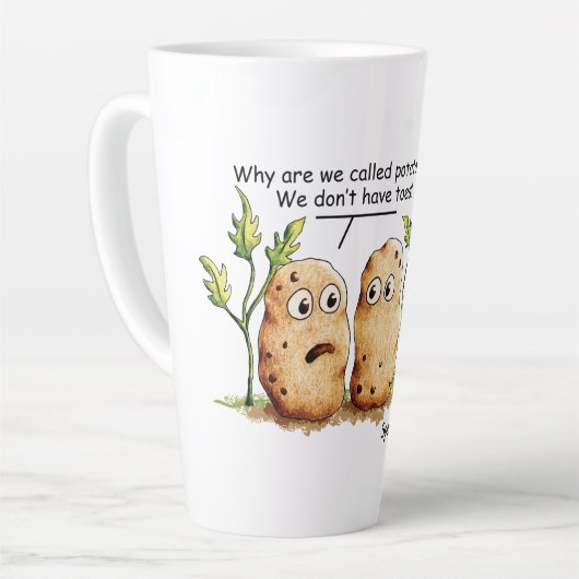Cute potato Toes Funny Potato Pun Latte Mok (Linkerhoek)
