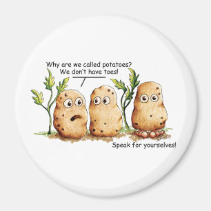 Cute Potatoes Has Toes Funny Potato Pun Magneet