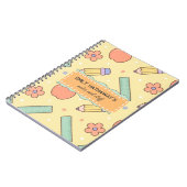 Cute Potlood Liniaal School Notitieboek Patroon (Linkerzijde)