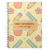 Cute Potlood Liniaal School Notitieboek Patroon (Voorkant)