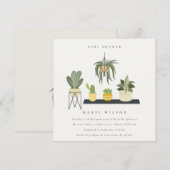 Cute Potlood Succulent Plant Baby shower Kaart (Voorkant / Achterkant)