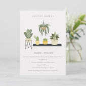 Cute Potlood Succulent Plant Couples Shower Kaart (Staand voorkant)