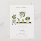 Cute Potlood Succulent Plant Couples Shower Kaart (Voorkant / Achterkant)