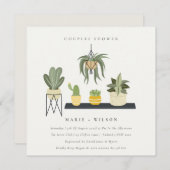 Cute Potlood Succulent Plant Couples Shower Kaart (Voorkant / Achterkant)