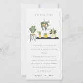 Cute Potlood Succulent Plant Foliage Wedding Bedankkaart (Voorkant)
