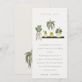 Cute Potlood Succulent Plant Foliage Wedding Bedankkaart (Voorkant / Achterkant)