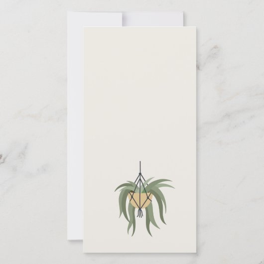 Cute Potlood Succulent Plant Foliage Wedding Bedankkaart (Achterkant)