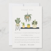 Cute Potlood Succulent Plant Foliage Wedding Bedankkaart (Voorkant)