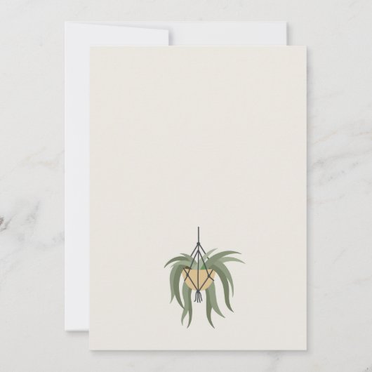 Cute Potlood Succulent Plant Foliage Wedding Bedankkaart (Achterkant)