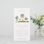 Cute Potlood Succulent Plant Vrijgezellenfeest Bedankkaart (Staand voorkant)