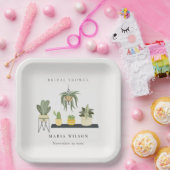 Cute Potlood Succulent Plant Vrijgezellenfeest Papieren Bordje (Feest)