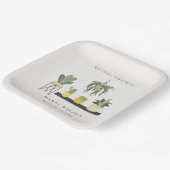 Cute Potlood Succulent Plant Vrijgezellenfeest Papieren Bordje (Gebogen)