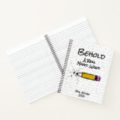 Cute Potlood Toverstaf Glitter Aangepaste Naam Ler Notitieboek (Binnen)