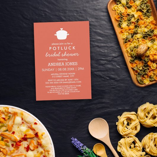 Cute Potluck Vrijgezellenfeest | Oranje wit Kaart