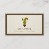 Cute Potted Cactus - Eenvoudige, schone stijlvolle Visitekaartje (Achterkant)