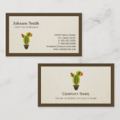 Cute Potted Cactus - Eenvoudige, schone stijlvolle Visitekaartje (Voorkant / Achterkant)