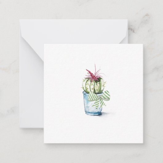 Cute Potted Cactus Plant Note Card Notitiekaartje (Voorkant)