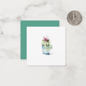 Cute Potted Cactus Plant Note Card Notitiekaartje (Voorkant / Achterkant in situ)